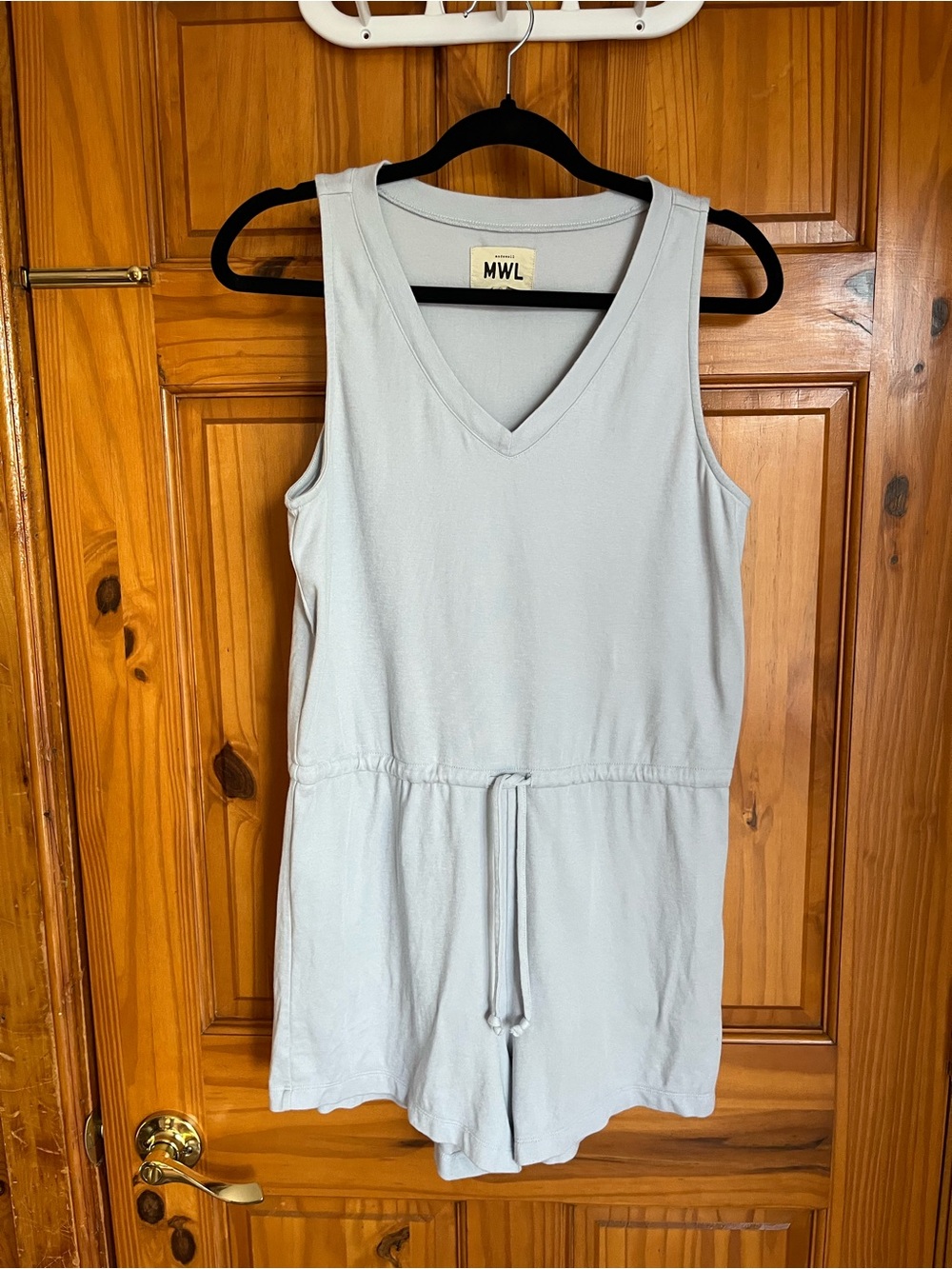 Madewell Light Gray V-Neck Sleeveless Romper